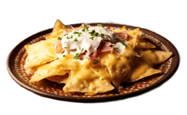 Nachos de jamón y queso