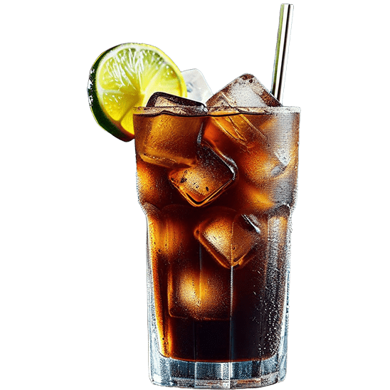 Trago de Cuba Libre preparado en el Bar Terraza Arró