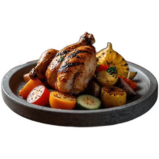 Pollo preparado a la parrilla en el Bar Terraza Arró de Bayamo