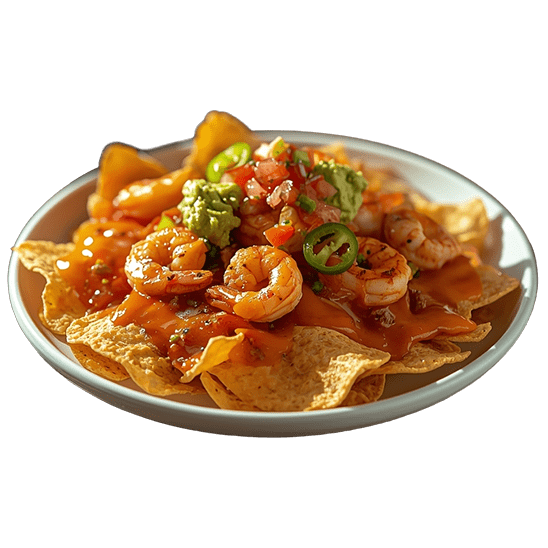 Nachos con camarón